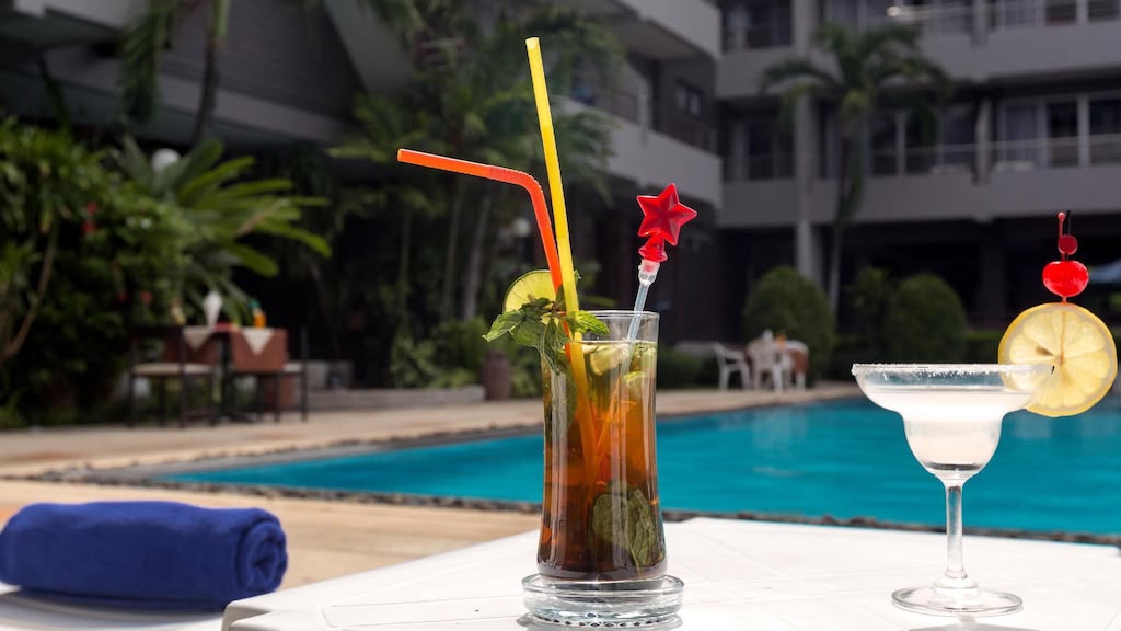 Refreshing cocktails by the pool